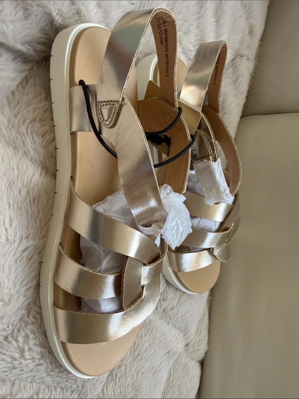 TH Alana Kids Metallic Gold Braided Slingback Sandals - Gold